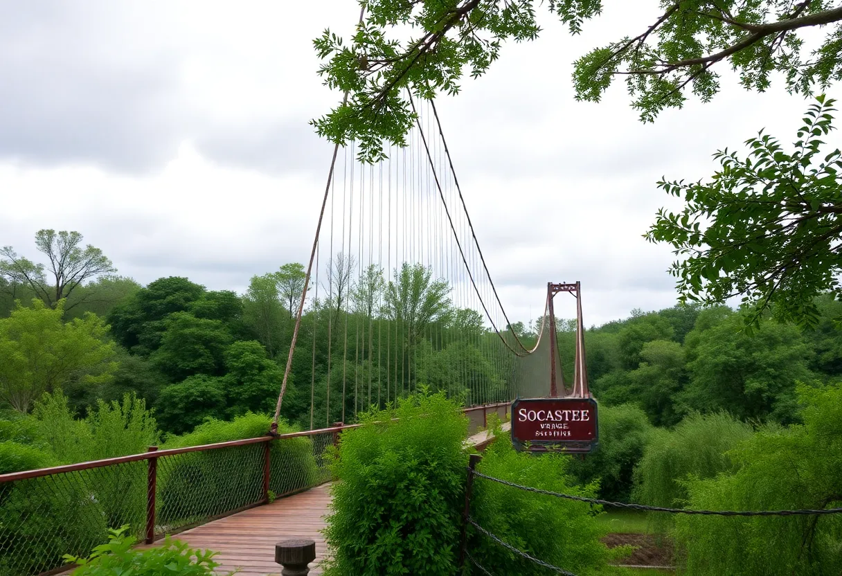 Socastee Swing Bridge under cloudy skies signaling filming cancellation
