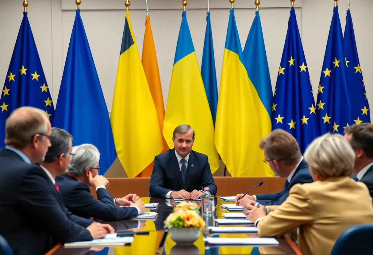 European leaders gathered for discussions on Ukraine peace negotiations.