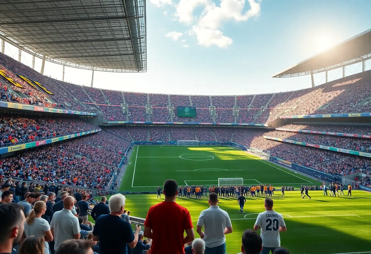 Dramatic scene of a soccer match between USC Upstate Spartans and Coastal Carolina Chanticleers