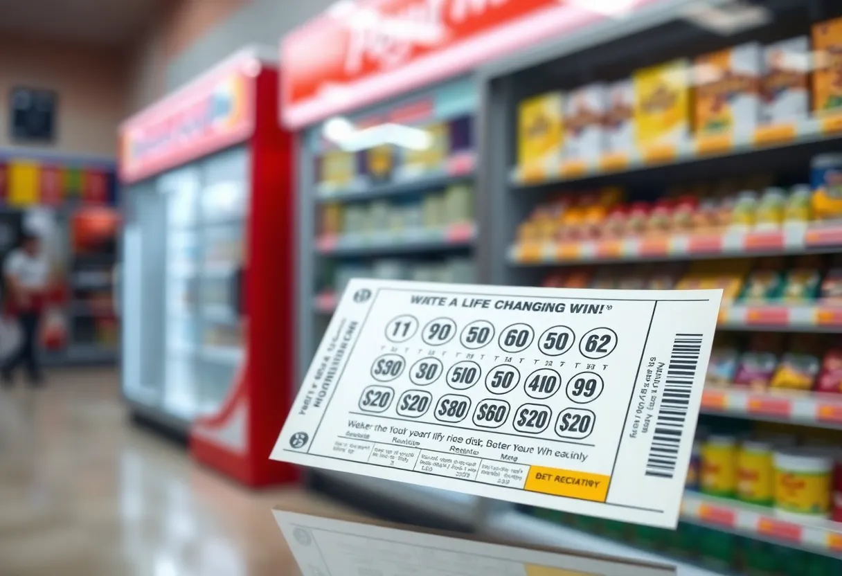 Lottery ticket representing a life-changing win