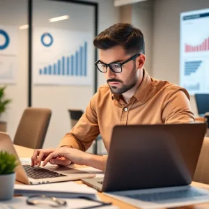 Digital marketing professional analyzing behavioral insights data