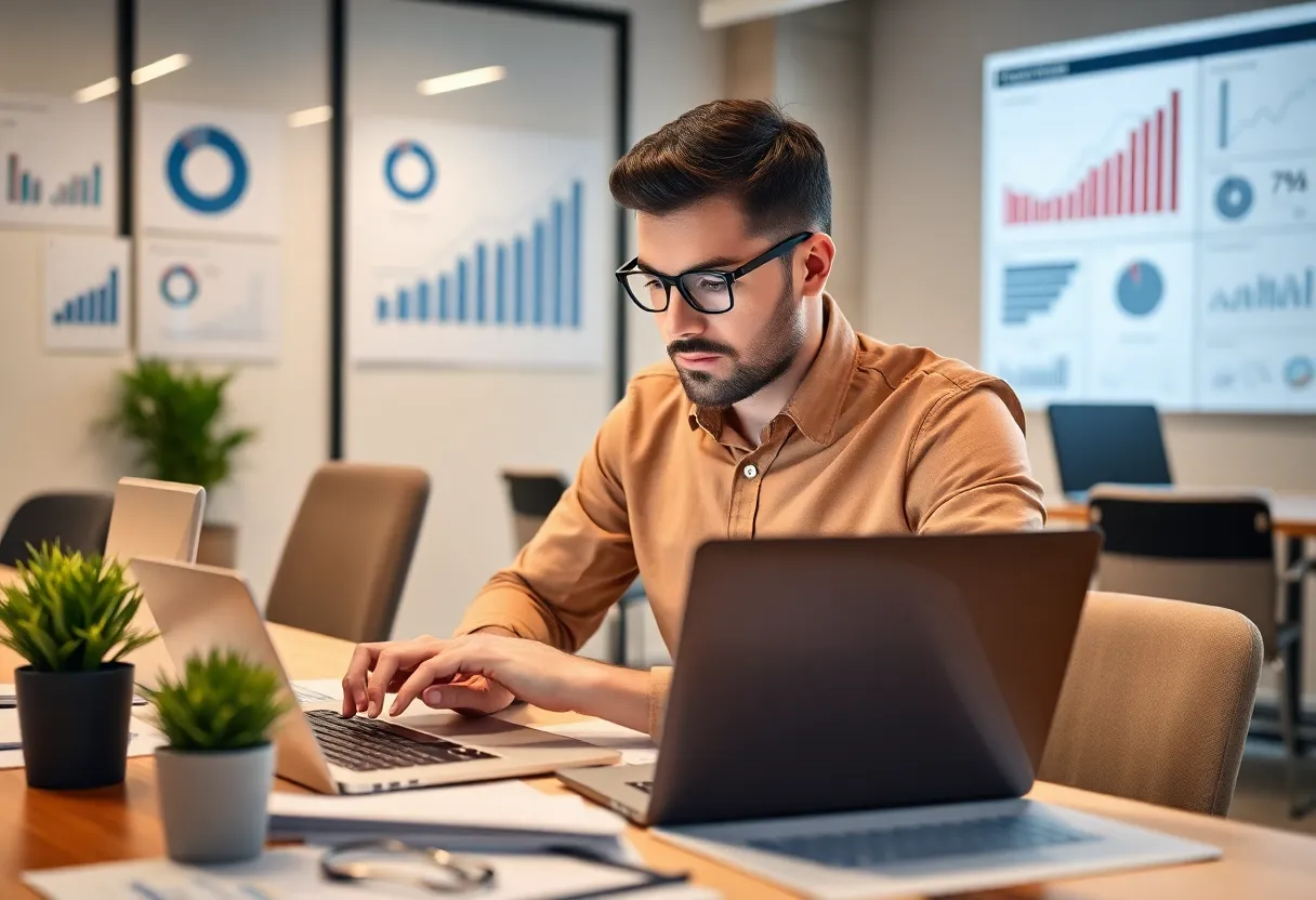 Digital marketing professional analyzing behavioral insights data