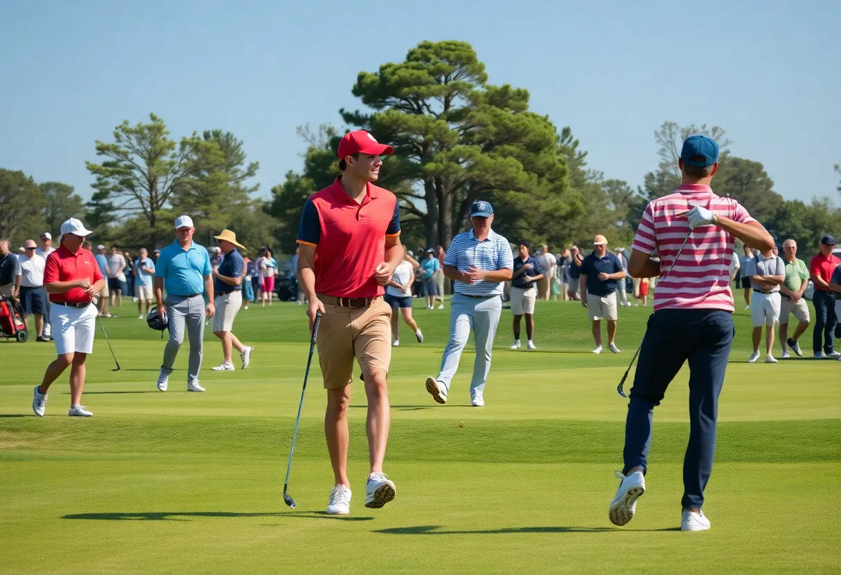 Clemson Men's Golf Team playing at Bryan Brothers Collegiate