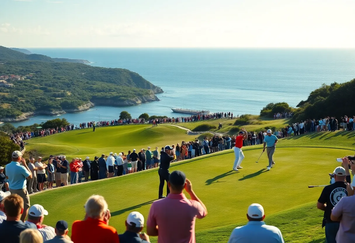 Clemson Men's Golf Team participating in Myrtle Beach Intercollegiate tournament.