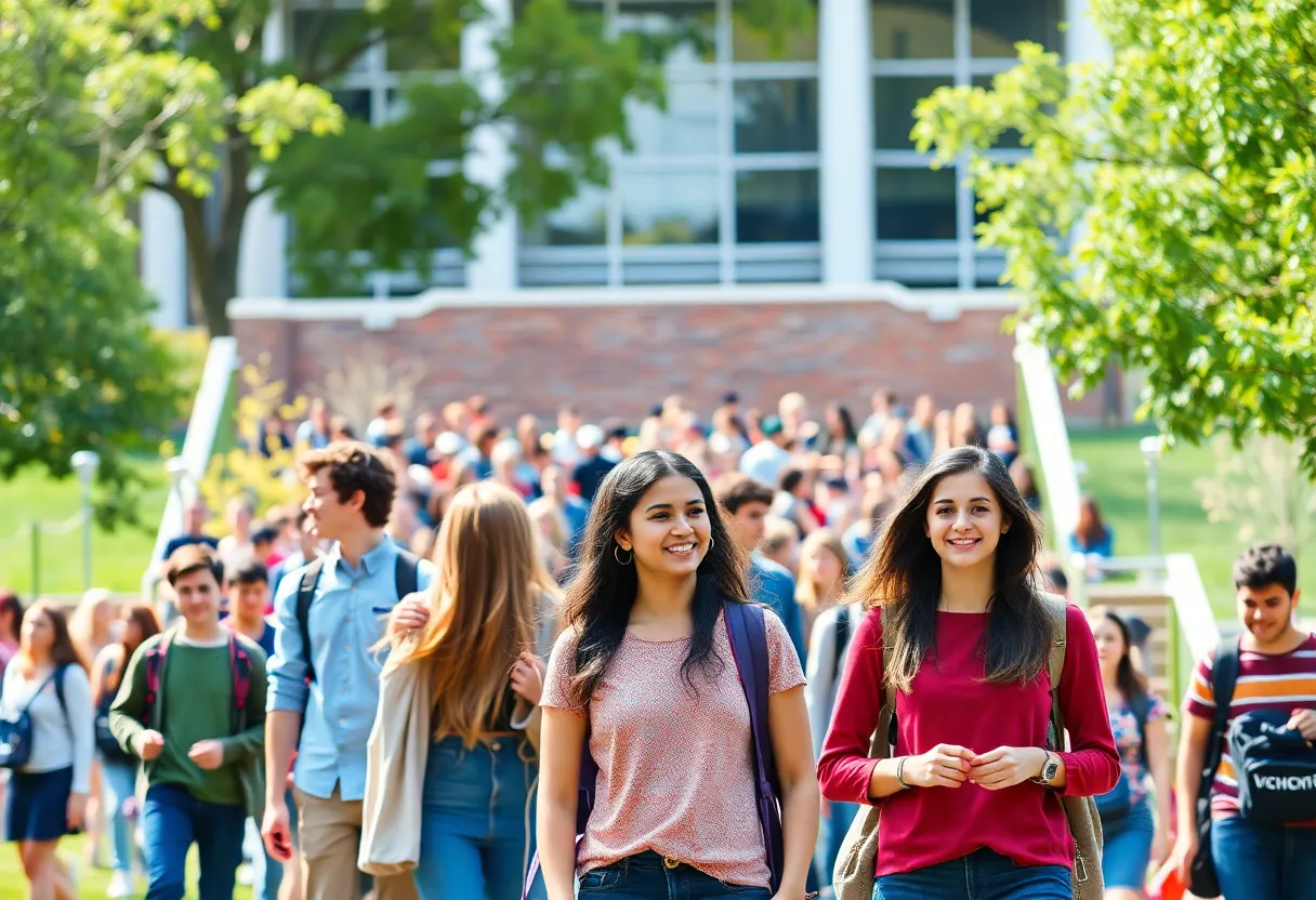 Students on the Coastal Carolina University campus participating in academic activities.