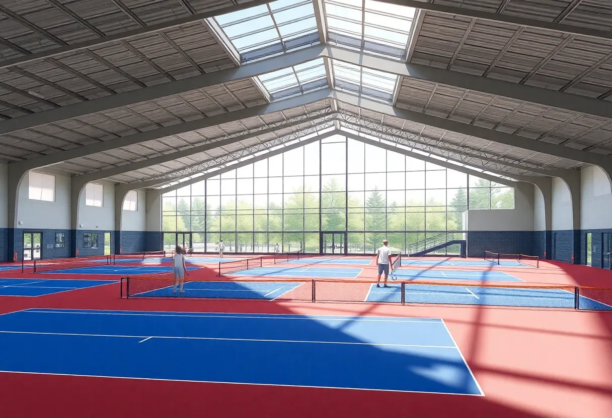 Rendering of the Dink District indoor pickleball facility in Myrtle Beach