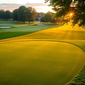 Scenic view of Grande Dunes Golf Club at sunrise