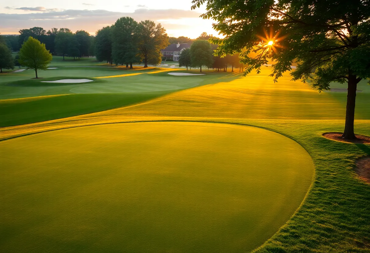 Scenic view of Grande Dunes Golf Club at sunrise