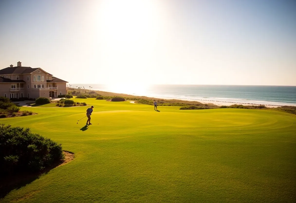 Golfers playing at Grande Dunes Resort Club in Myrtle Beach