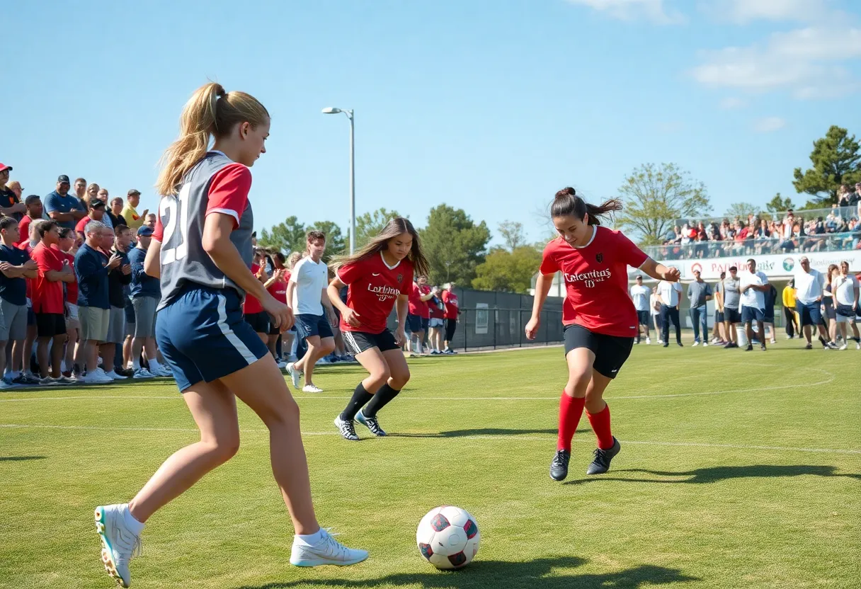 Athletes from High Point University competing in soccer and golf