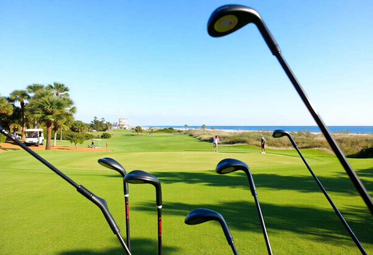 Men's golf team competing at Myrtle Beach Golf Intercollegiate
