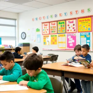 Students at Kingston Elementary engaging in literacy activities