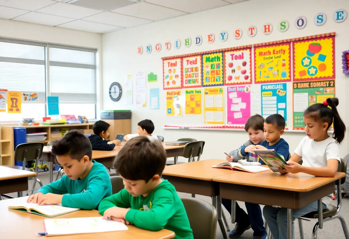 Students at Kingston Elementary engaging in literacy activities