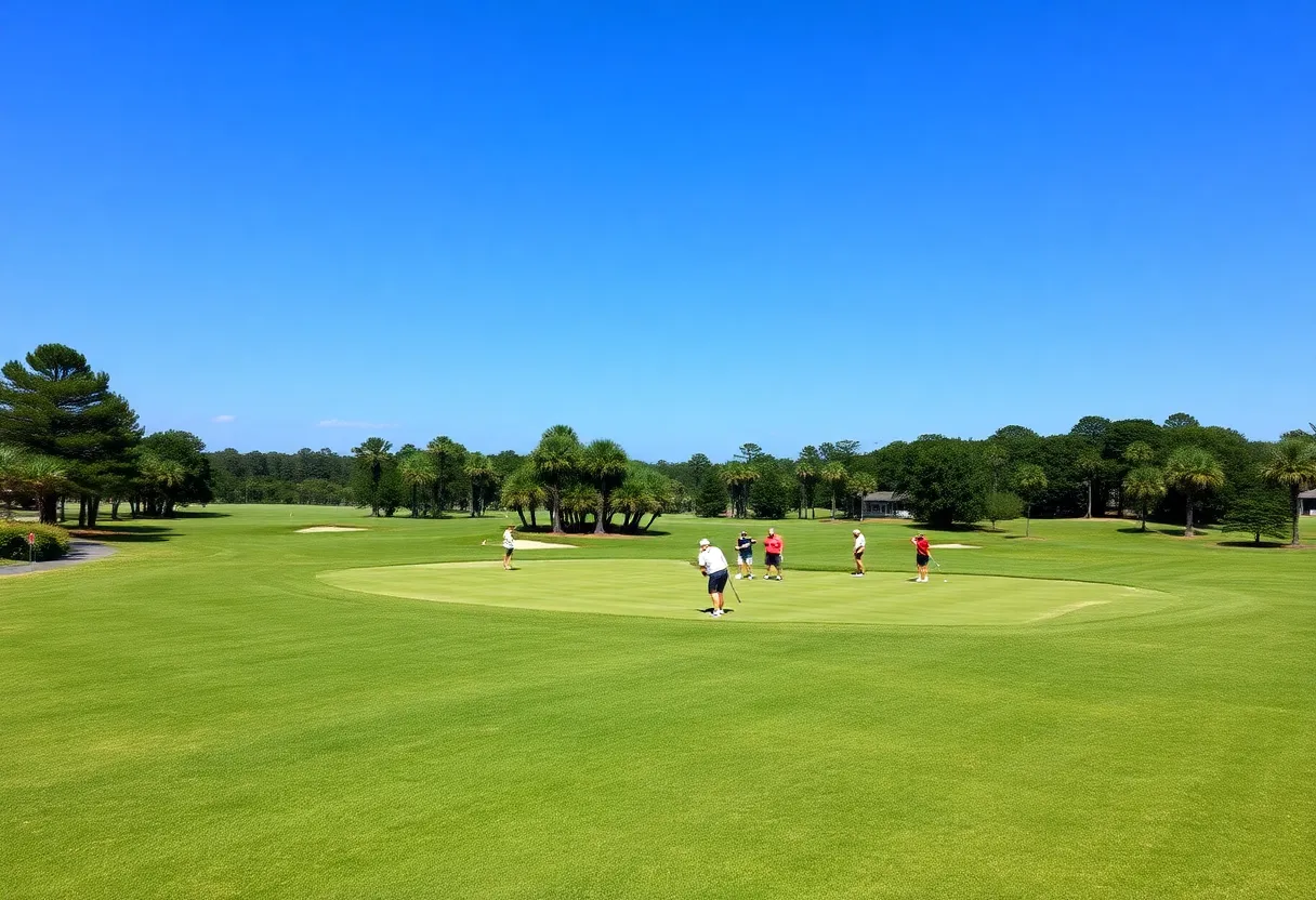 Maryland men's golf team playing at a tournament in Myrtle Beach