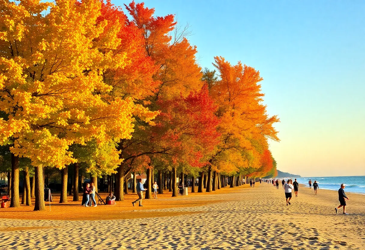 People playing golf at Myrtle Beach during autumn