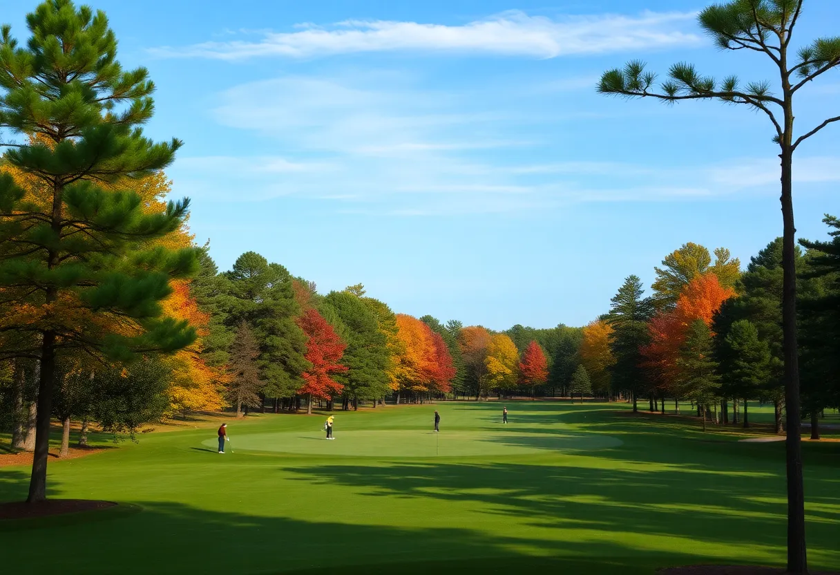 A beautiful golf course in Myrtle Beach during autumn