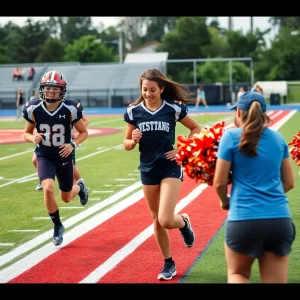 High school athletes engaged in various sports activities at Myrtle Beach High School.