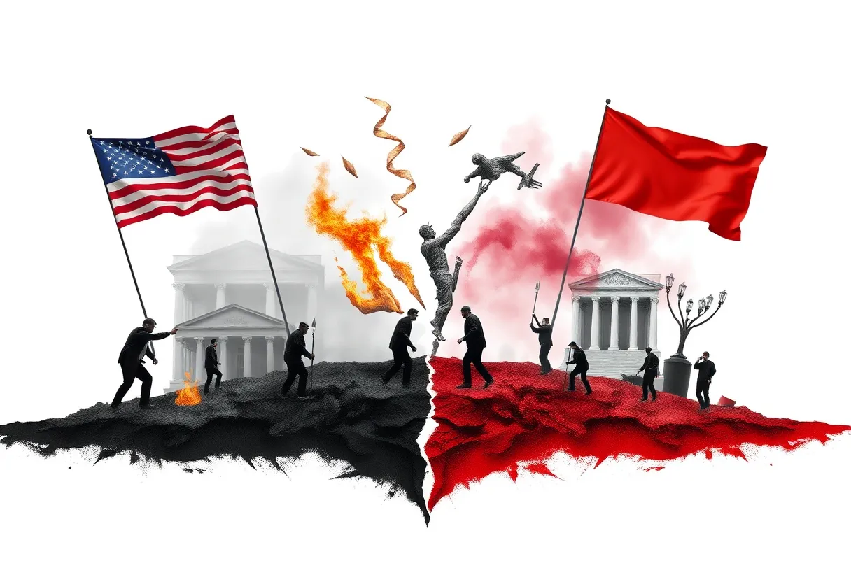 Abstract representation of political discourse and violence