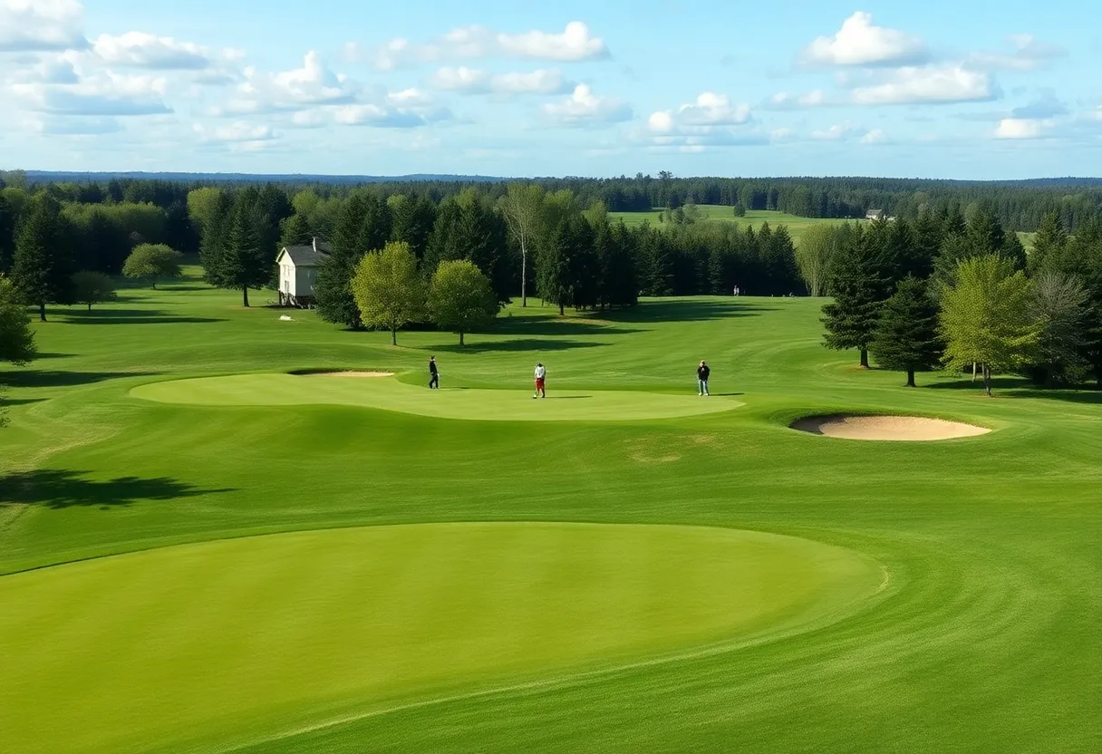 Myrtle Beach golf course with newly renovated greens and players