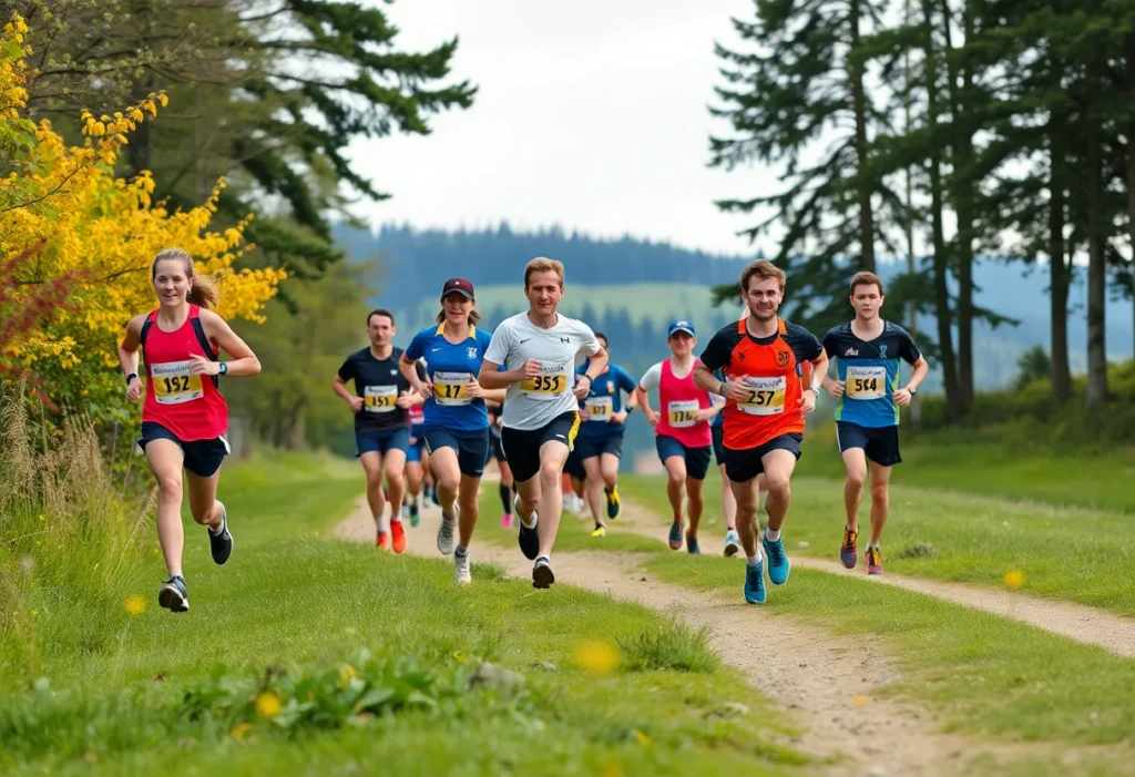 Runners from the University of Richmond competing in cross country race