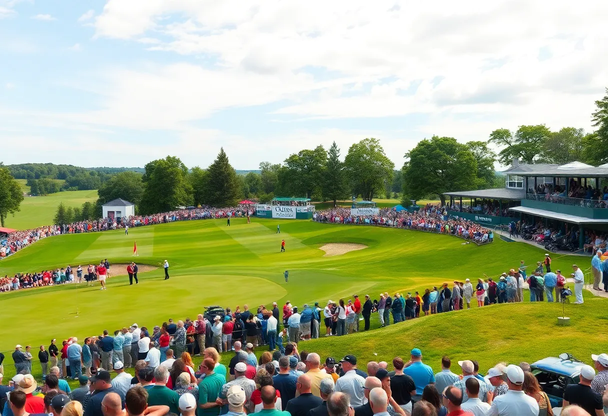 Crowd celebrating at Southampton Golf Championship