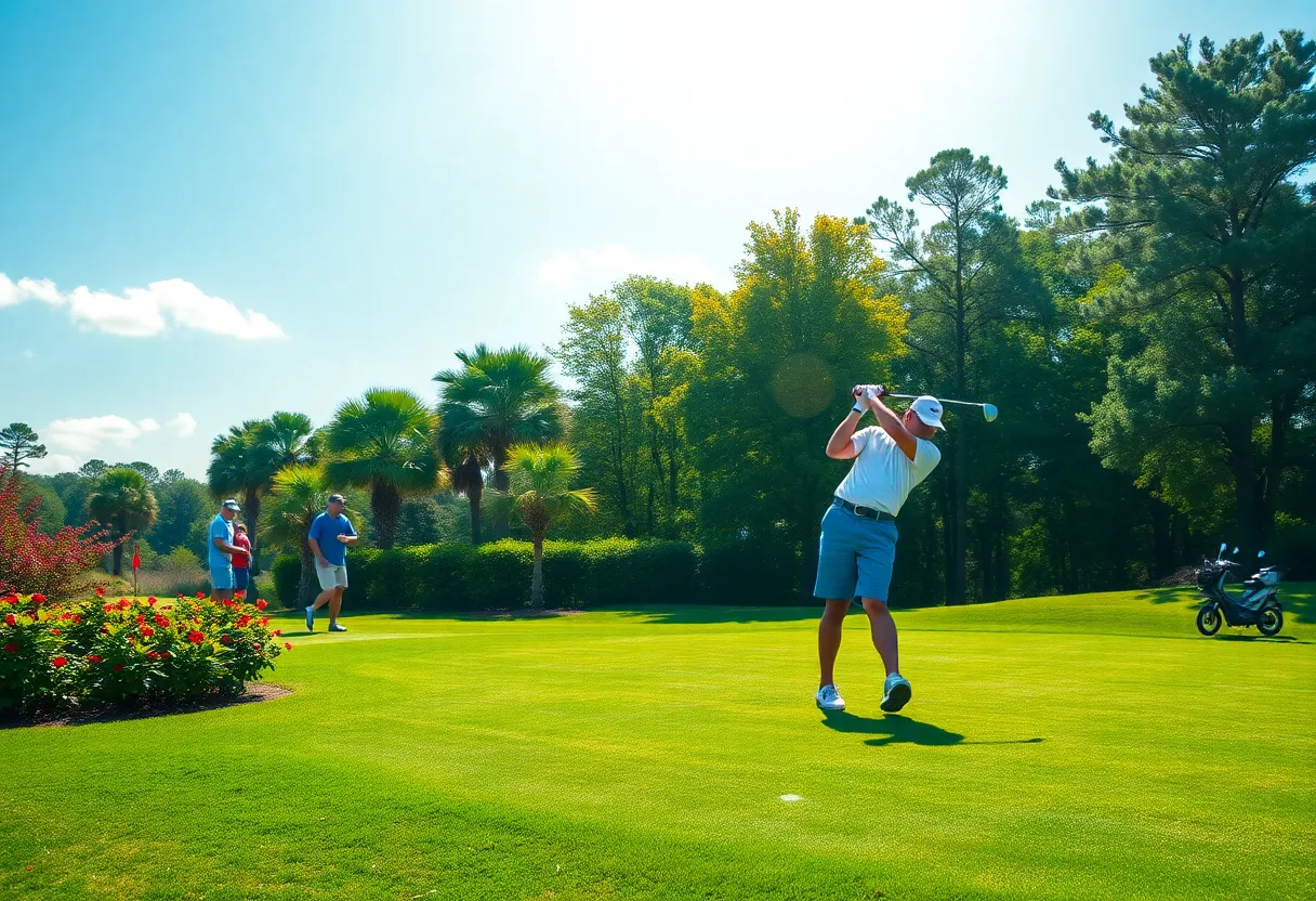 Texas State Men's Golf team playing at Myrtle Beach