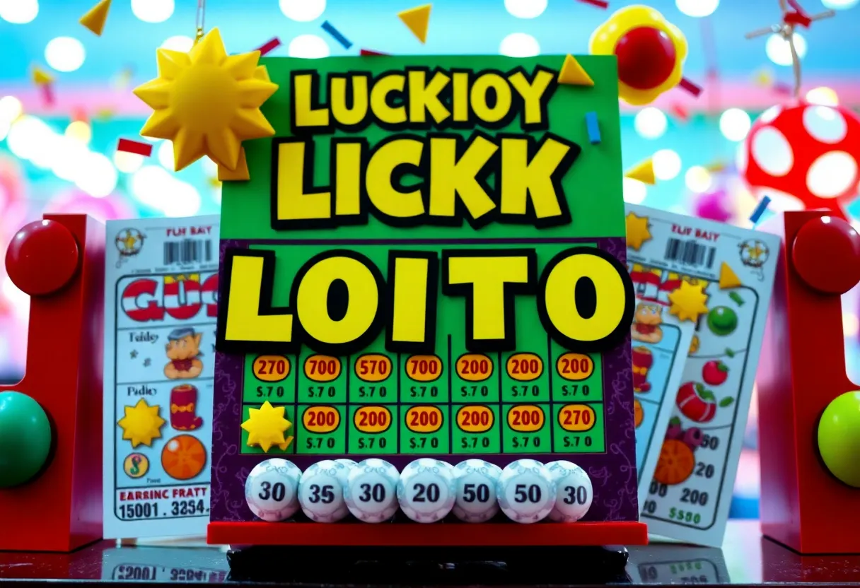 A collection of various lottery tickets symbolizing winning and excitement