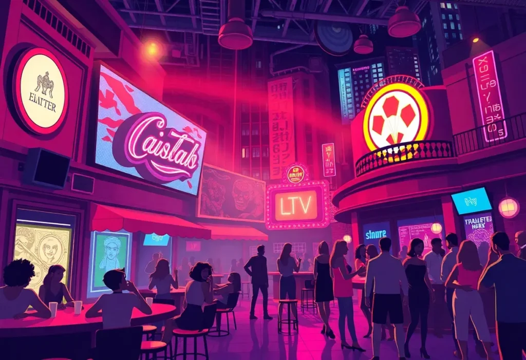 Illustration of an Atlantic Beach nightclub representing adult entertainment challenges