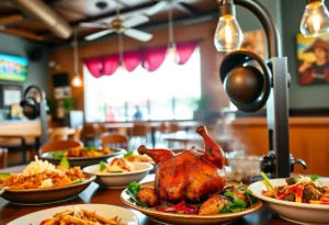 Braza Chicken restaurant exterior and delicious food offerings