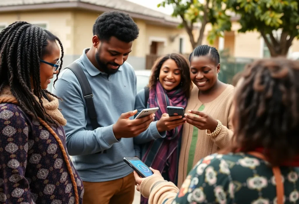 Residents using the Community Connect app for emergency preparedness
