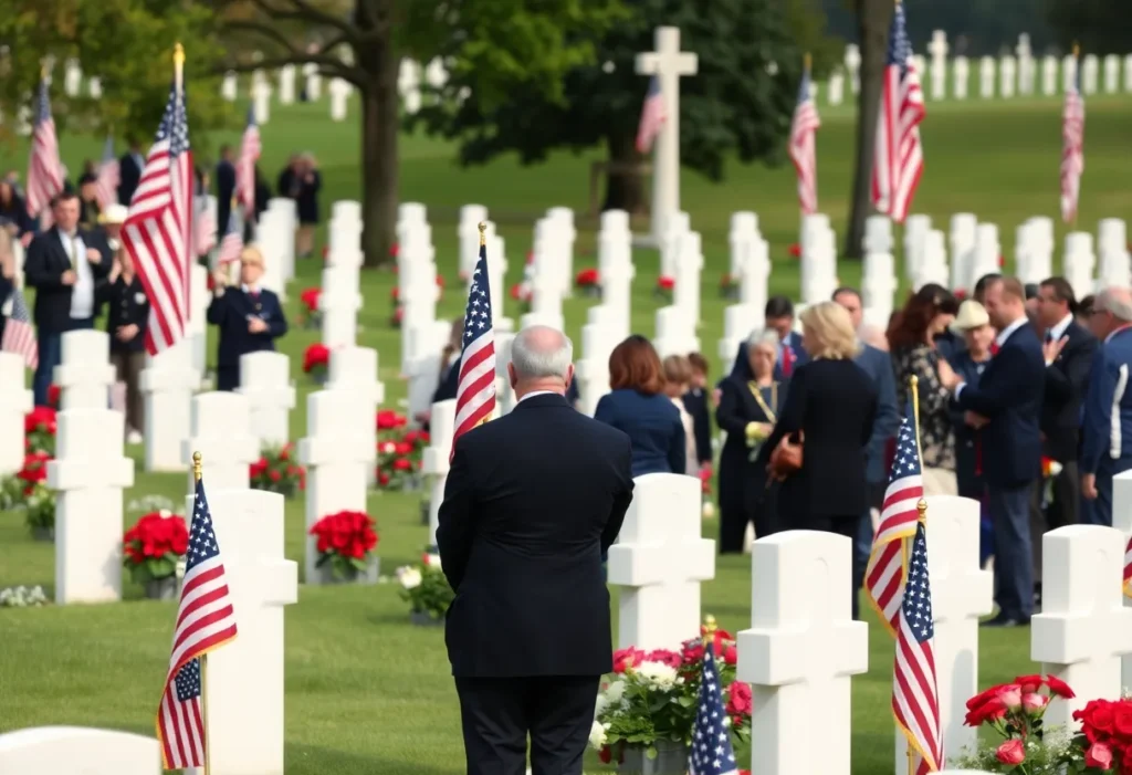 Ceremony attendees at the D-Day 81st anniversary at Normandy Cemetery