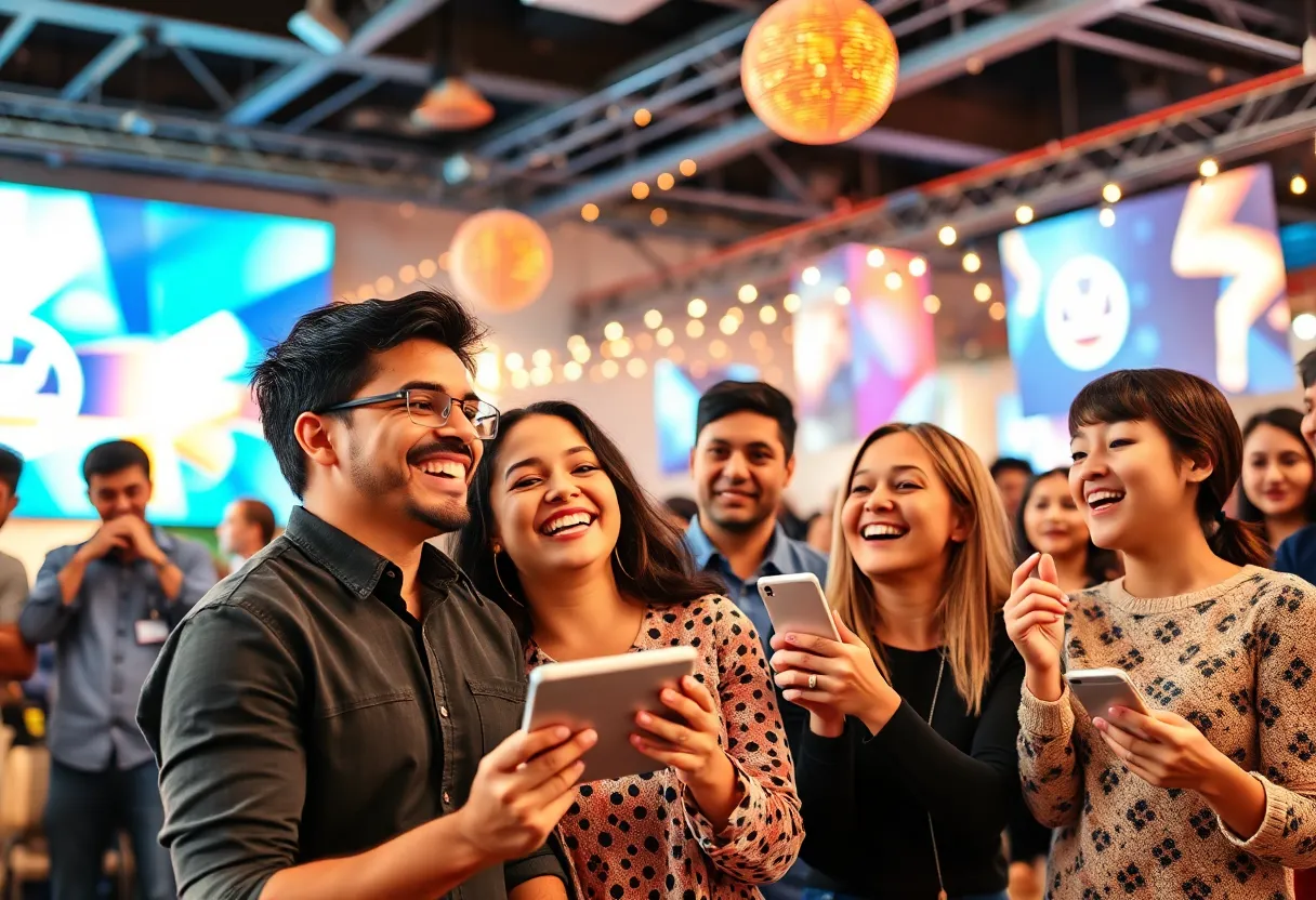 People connecting through emotional marketing in a digital environment.