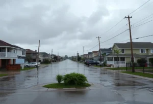 Residents cleaning up flooded streets in Garden City Beach