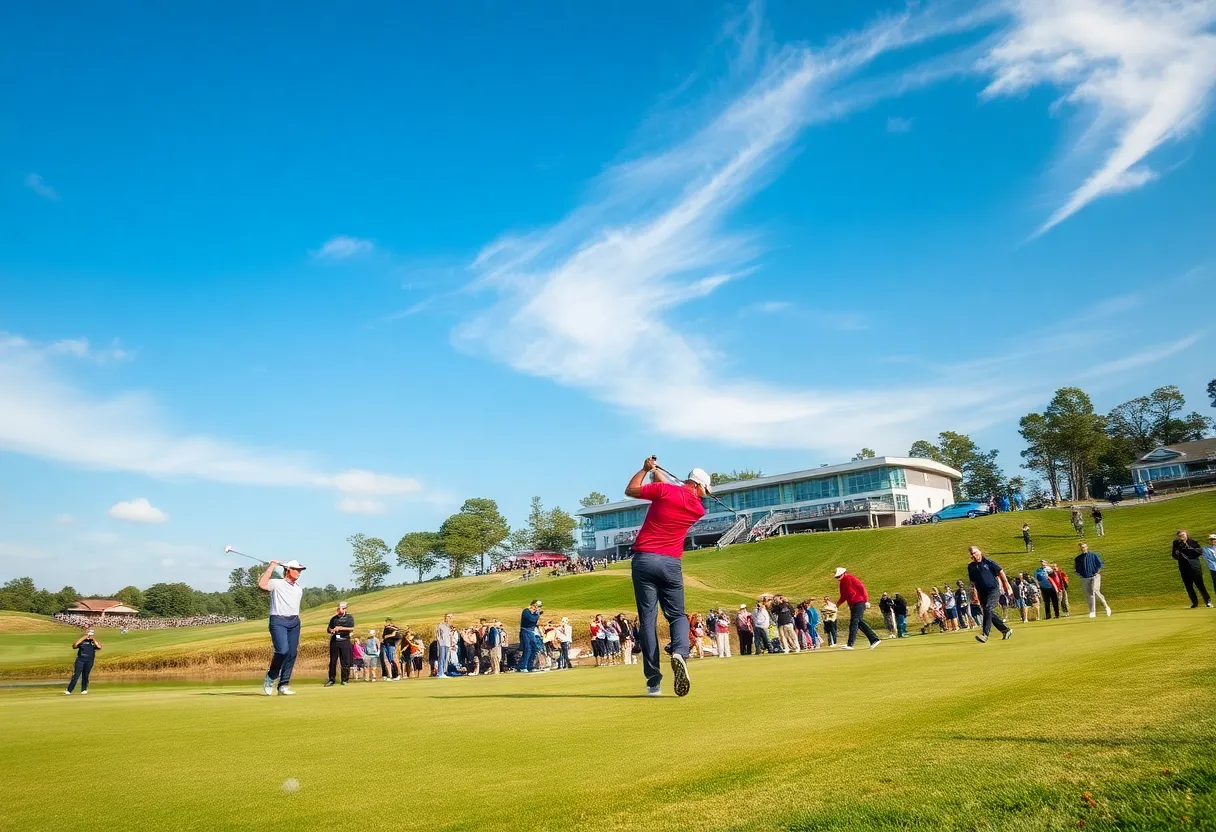 Golf tournament championship scene