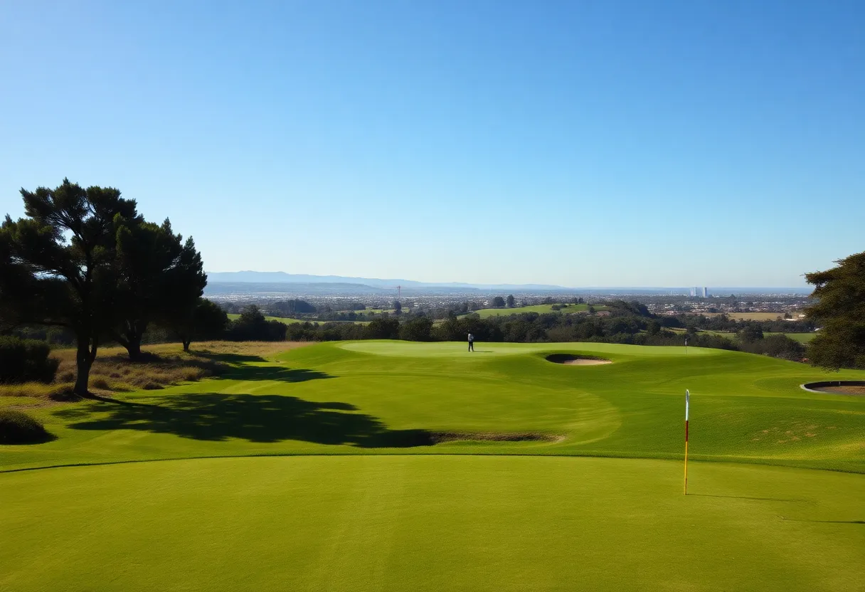 A picturesque long golf course in San Diego under a clear sky