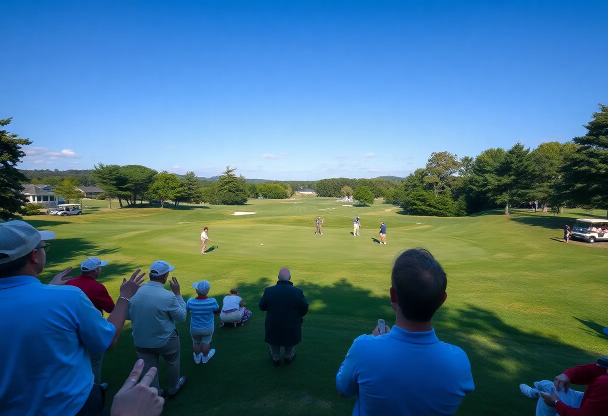 Golfers competing in a tournament at Quail Valley Golf Club
