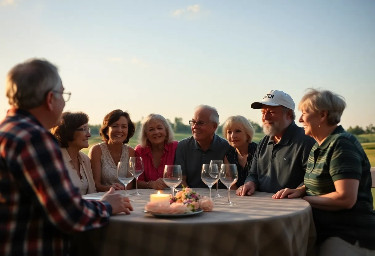 Friends and family gathered at a golf course in memory of Gordon Hayes.