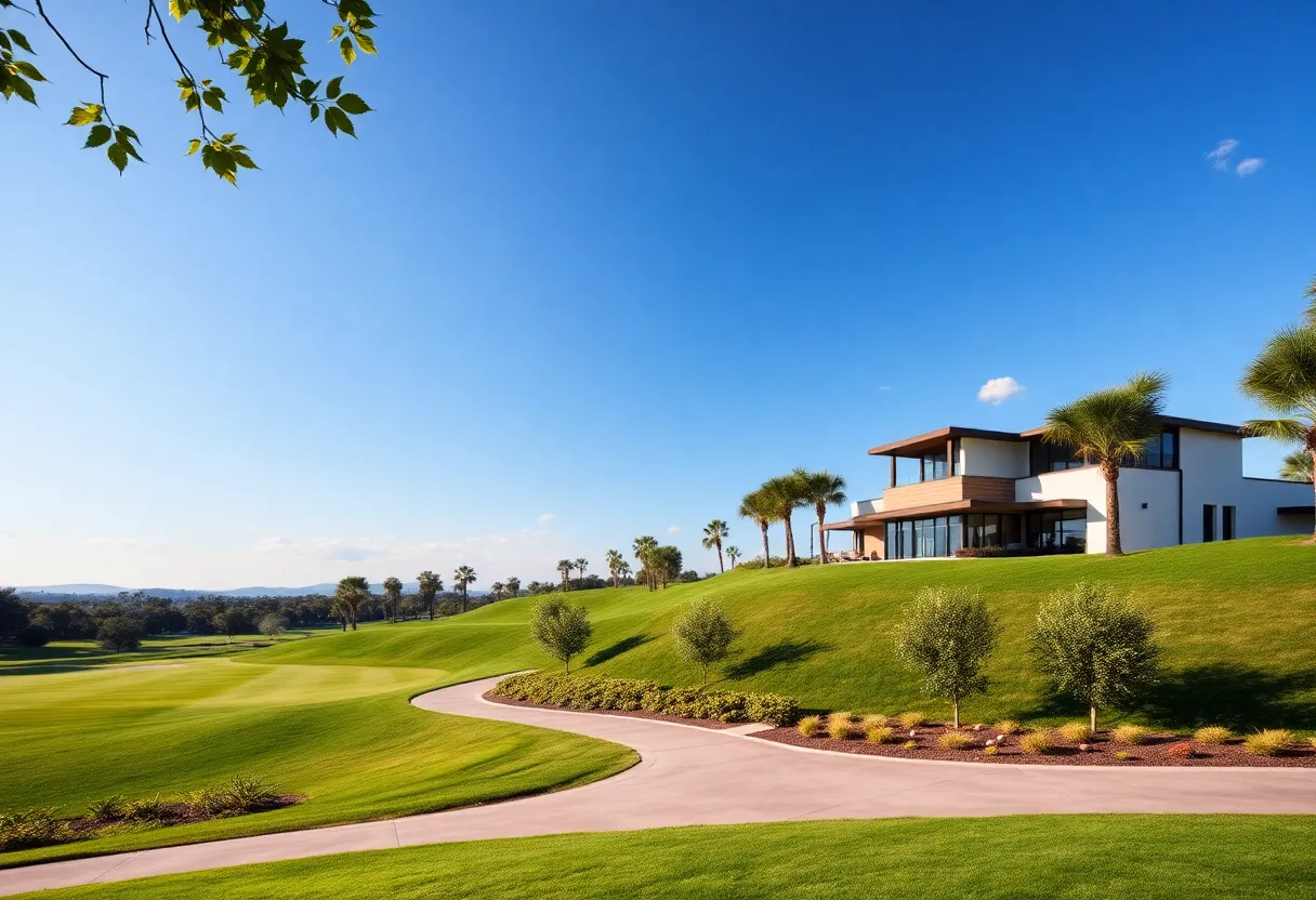 Redesigned Mulholland Hills golf course showing lush greens and fairways