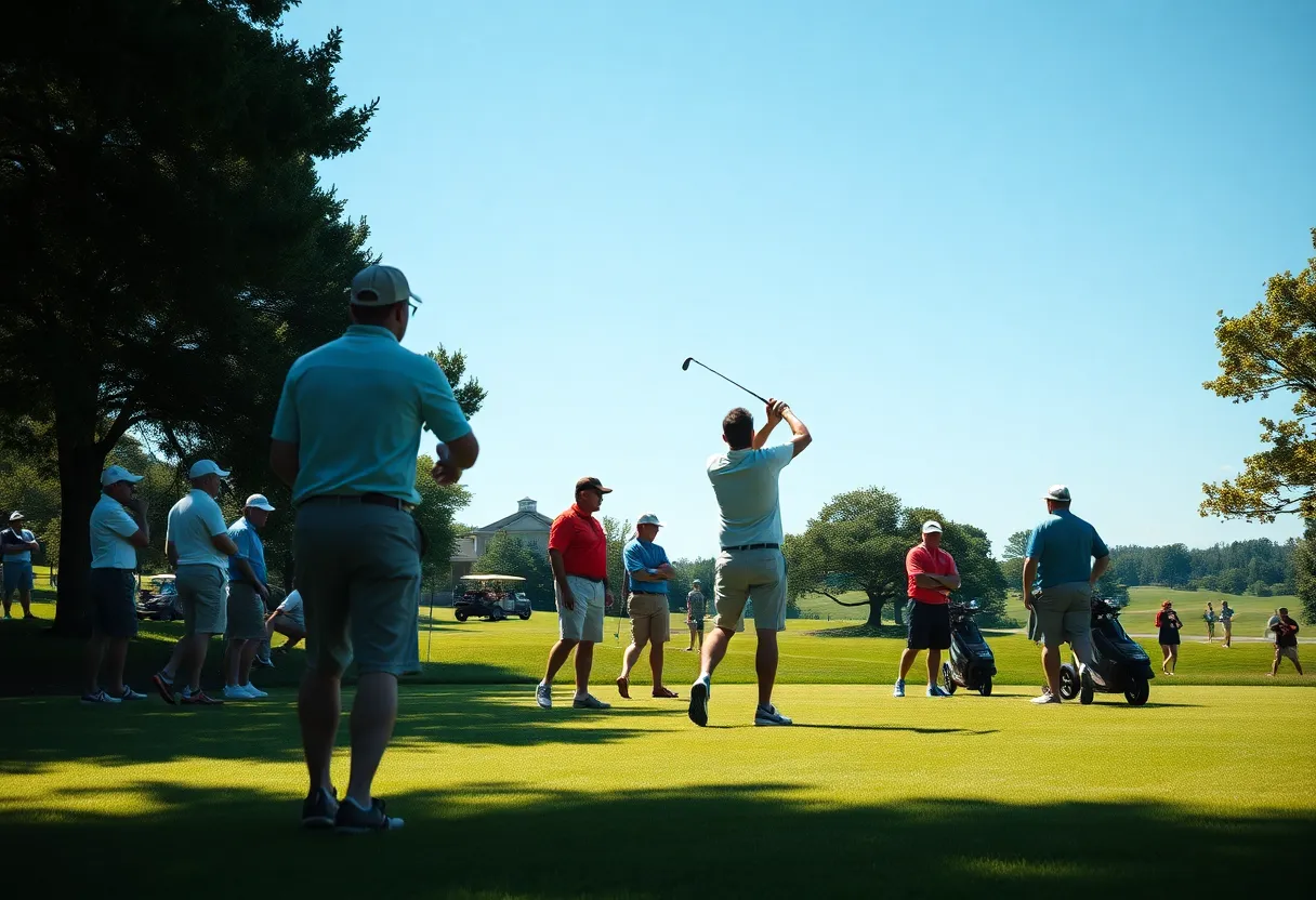 Golfer participating in Myrtle Beach charity tournament