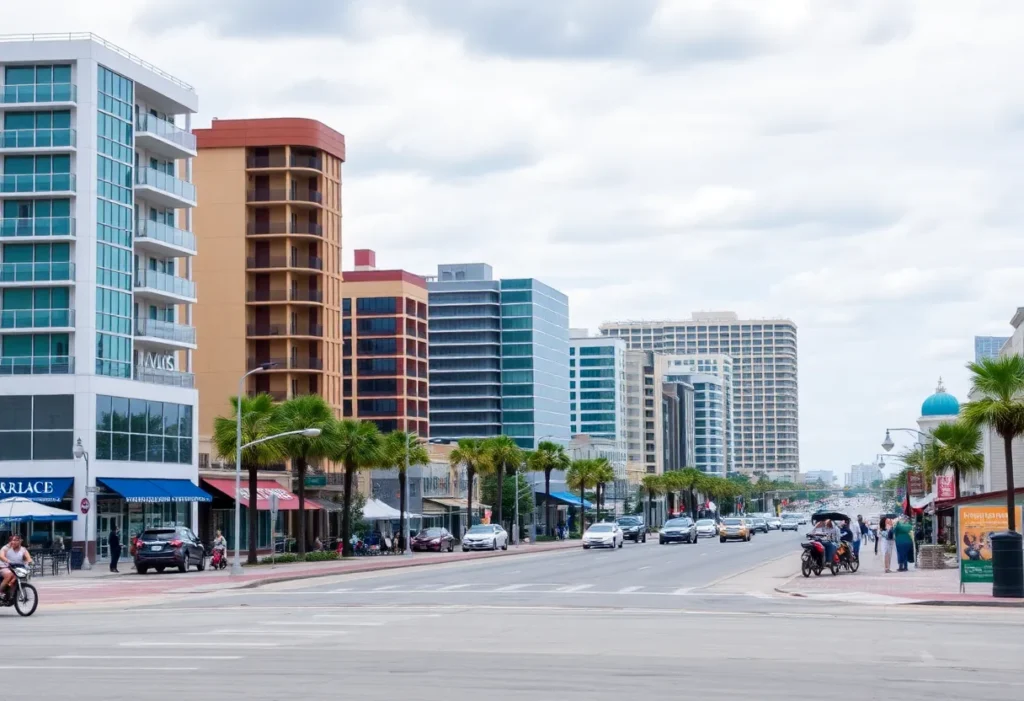 Illustration of Myrtle Beach showcasing its urban development and public safety enhancements.