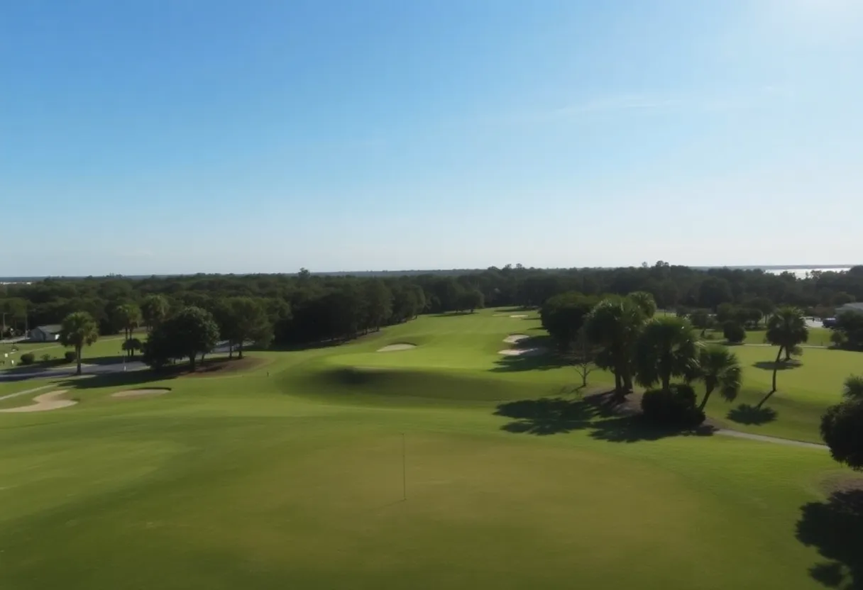 A picturesque Myrtle Beach golf course on a sunny day.