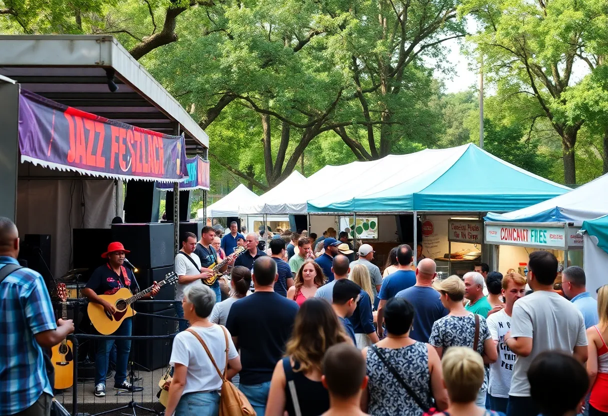 A lively atmosphere showcasing performances at the Myrtle Beach Jazz Festival