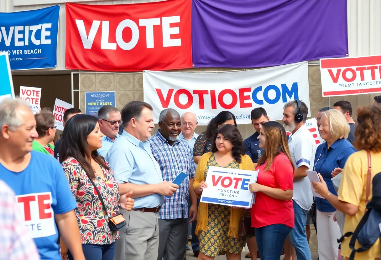 Crowd engaging in the Myrtle Beach mayoral election campaign