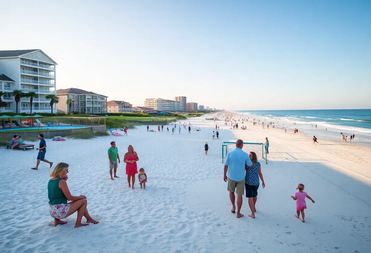 Families enjoying Myrtle Beach with golf courses nearby