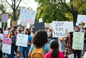 Participants holding signs during a Myrtle Beach protest