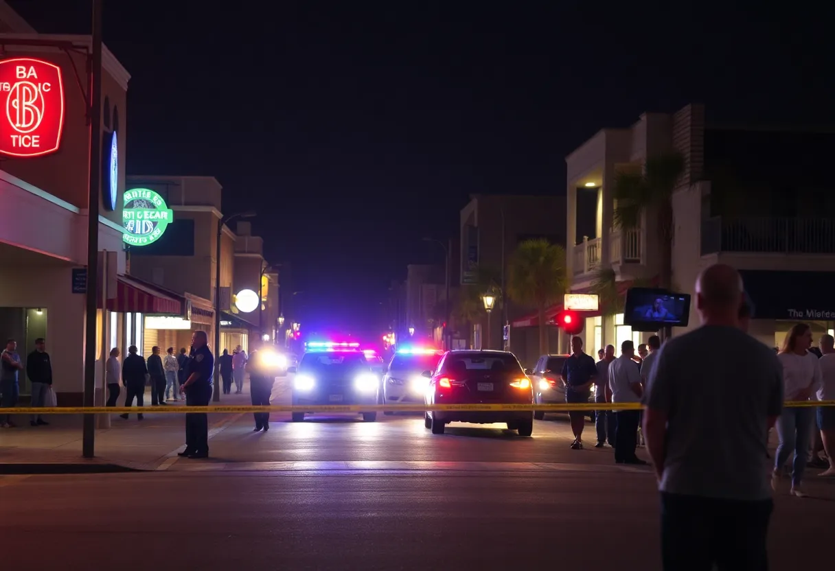 Police responding to a shooting incident in Myrtle Beach.