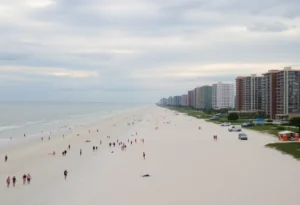 Tourists enjoying Myrtle Beach