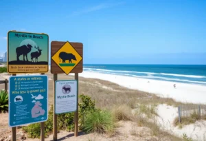 Wildlife safety sign in Myrtle Beach area