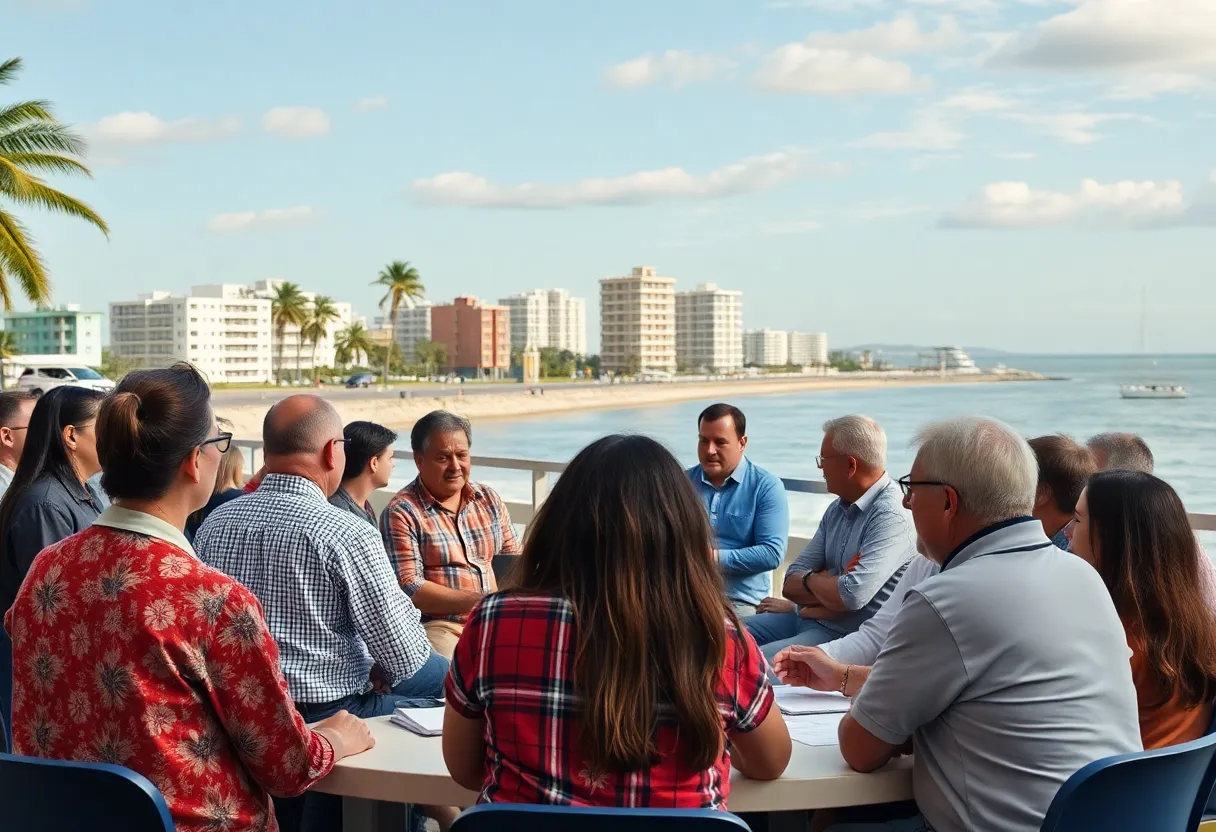 Residents discussing in a community meeting about the future of North Myrtle Beach.