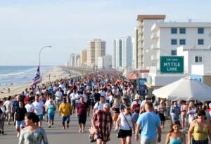 Crowd enjoying Ocean Boulevard in Myrtle Beach